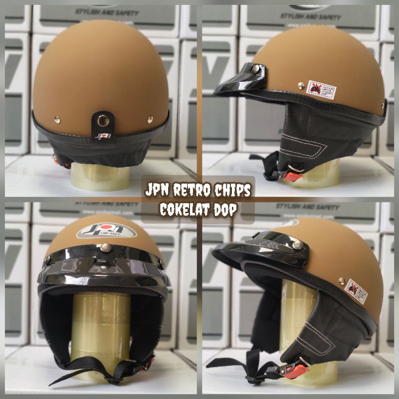 Helm Chip Merek Jpn Warna cokelat Dop