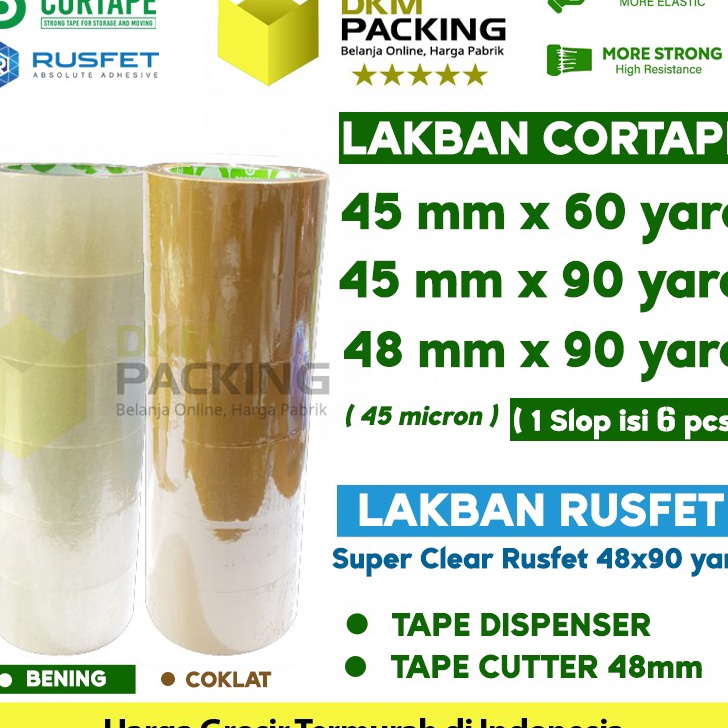 

✶Ready❂ 09I9V Lakban 48mm x 90yard CORTAPE Plakban Isolasi PREMIUM /SELOP C34 ≛Terlaris
