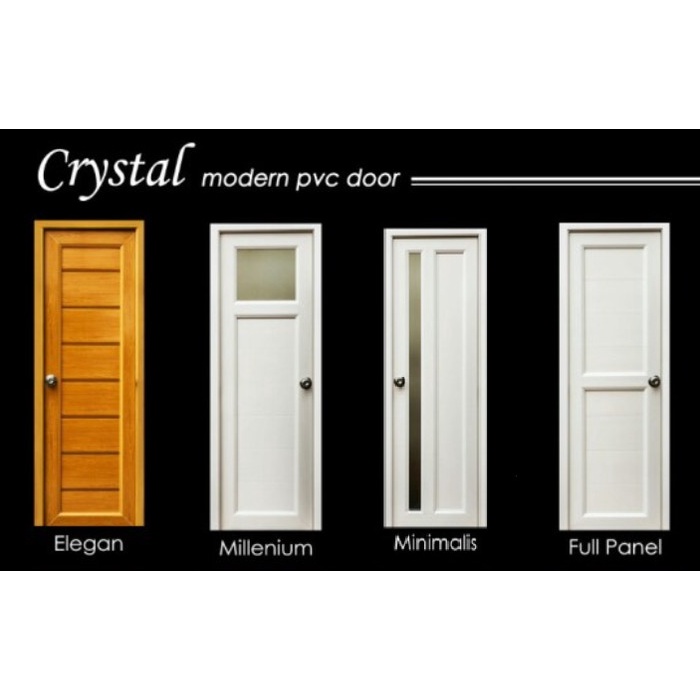 Terlaris Pintu Kamar Mandi Modern Pvc Door Crystal