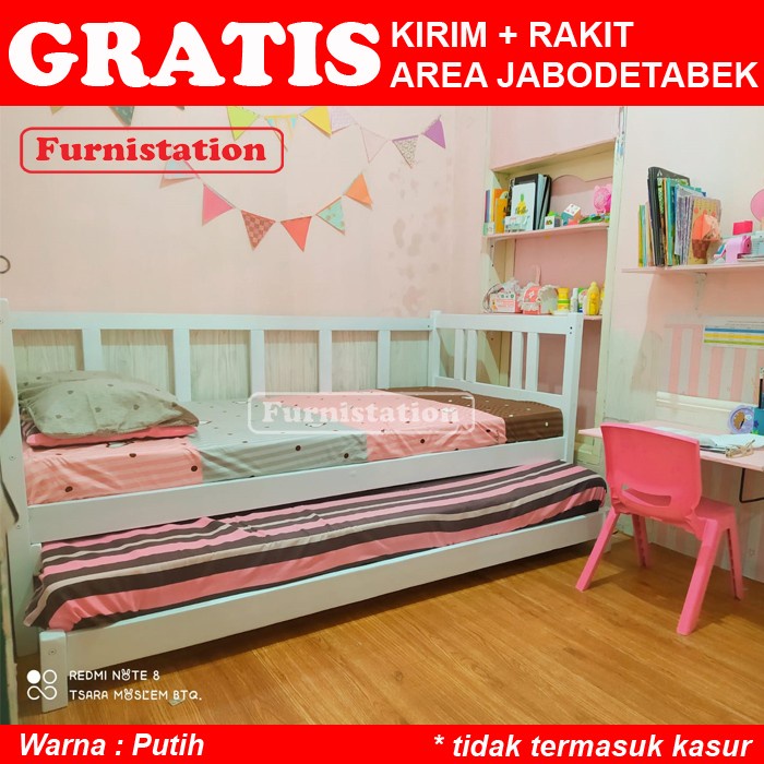 Terlaris Sofabed Dengan Single Bed Ranjang Sorong Ranjang Kayu Minimalis