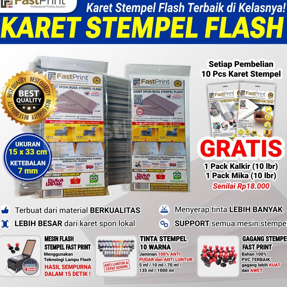 

[KODE PRODUK SIPWS5474] Karet Busa Spon Stempel Flash Kilat Warna 15x33 CM