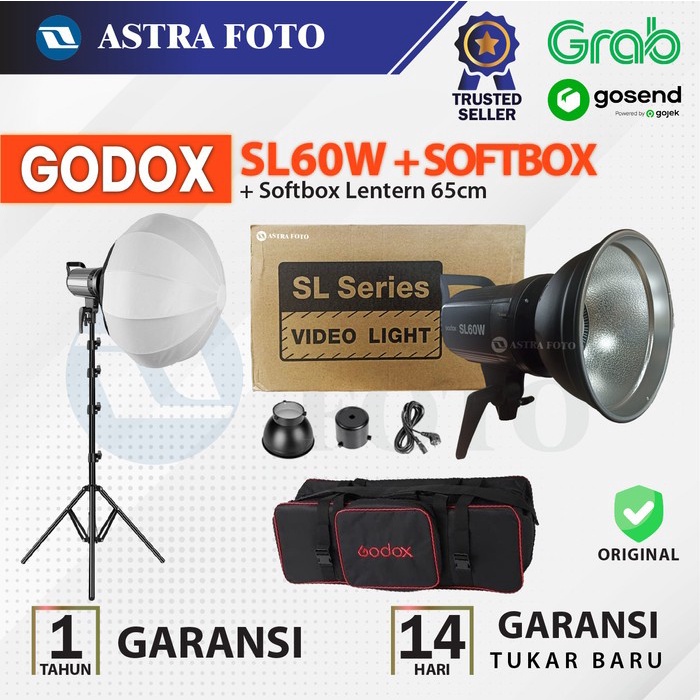 Terlaris Paket Godox Sl60W + Softbox Lantern 65Cm + Lighstand - Sl60 - Sl 60 W