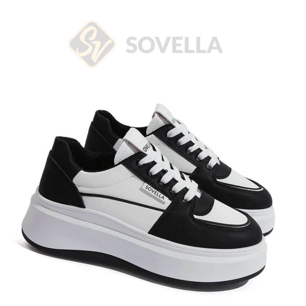 TERBARU|| SOVELLA Leia Sepatu Wanita Sneakers Hitam Putih