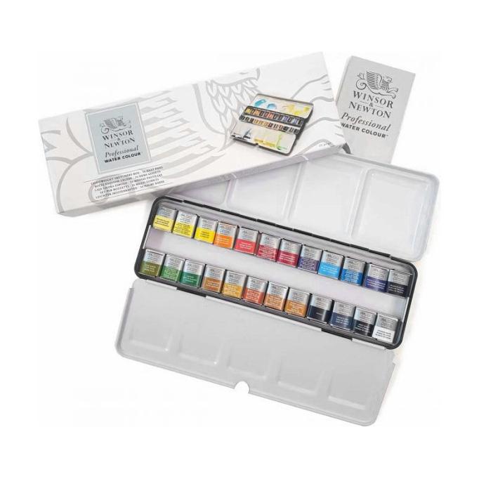 

Winsor & Newton Professional Water Colour Sketchers Box 24 Half Pans