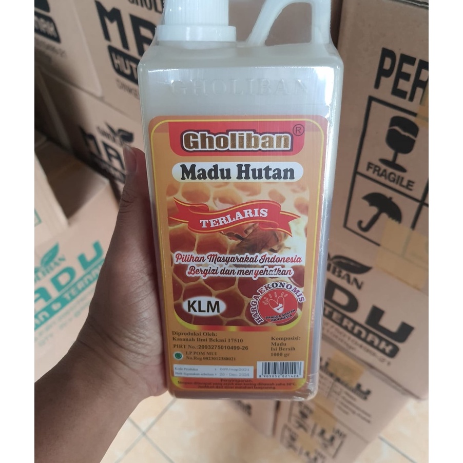 

Terbaik Madu KLM Gholiban Kalimantan 1 kg / 1kg Original Botol Timbul Tulisan Gholiban !