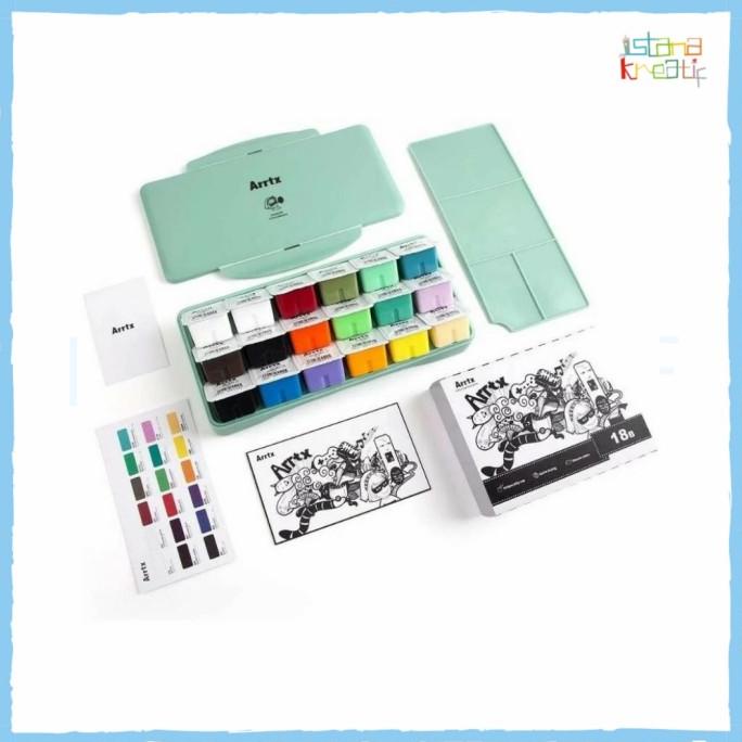 

Arrtx Gouache Special Color Set | 30 ml x 18 clr | Free Mixing Palette