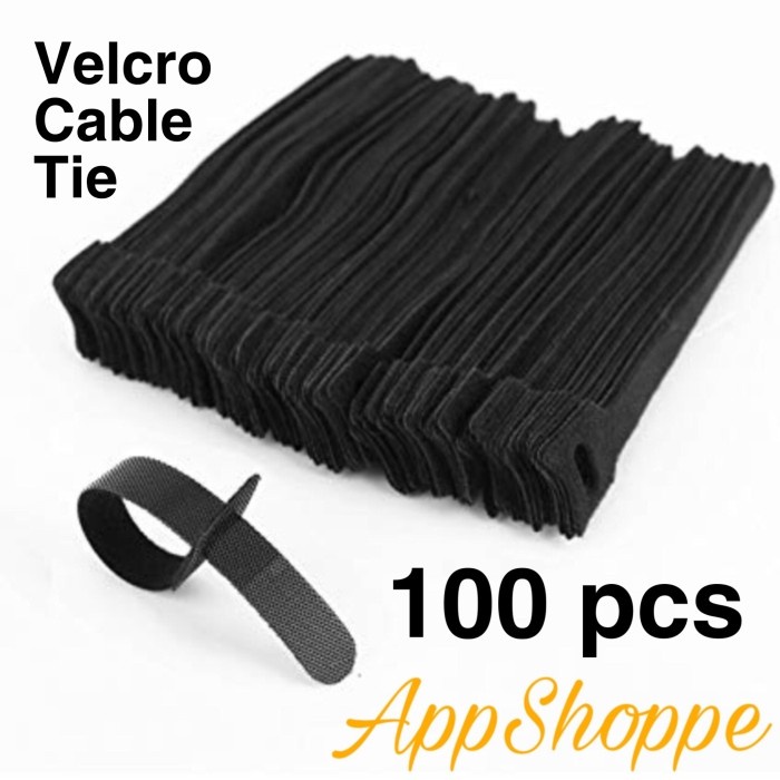

VELCRO CABLE TIE ORGANIZER 100pcs WIRE CORD Pengikat Klip Kabel KUAT