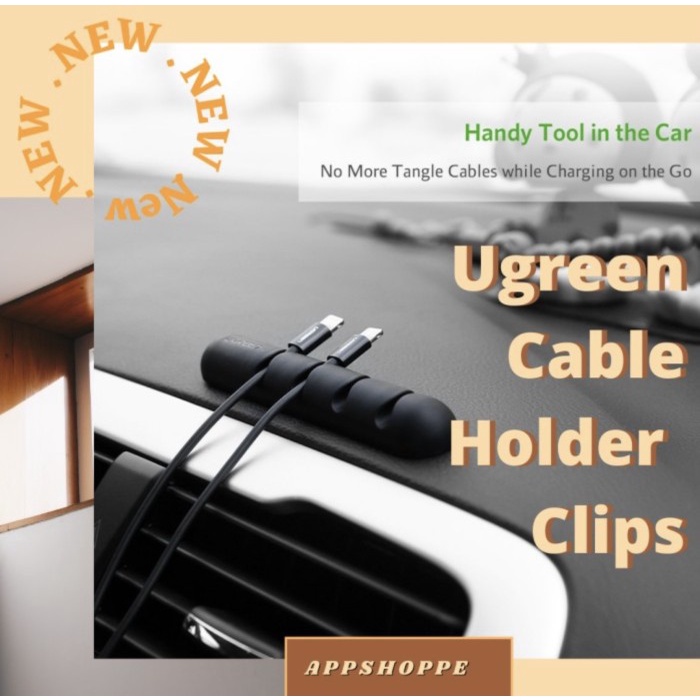 

UGREEN Clip Kabel Holder Silikon Organizer penjepit Kabel 4 slot