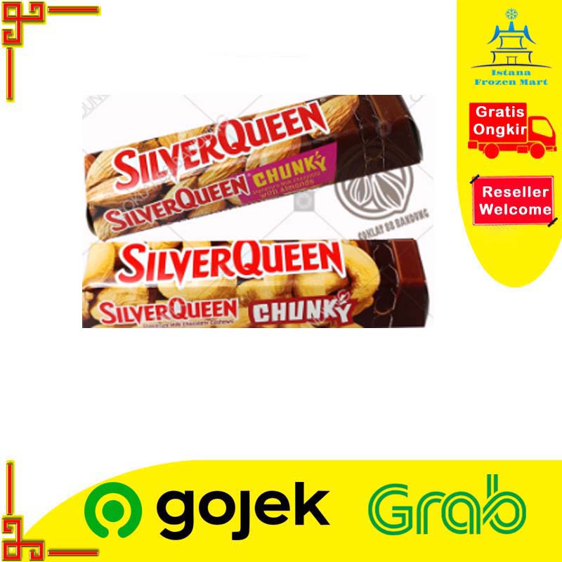 

SilverQueen Chunky Bar Silver Queen Kacang Almond 30 Gram - DELFI