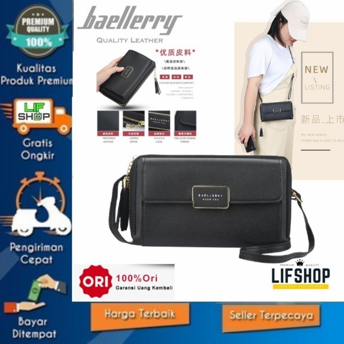 Dompet Hp Kulit Panjang Tas Selempang Wanita Baellerry Handbag