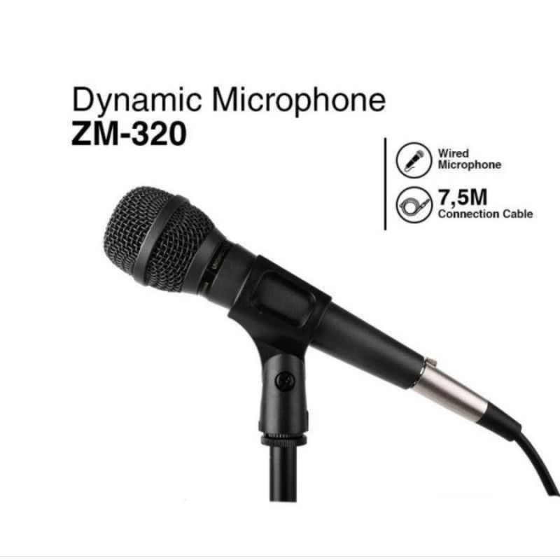 TOA DYNAMIC MICROPHONE ZM 320 MIKROFON KABEL