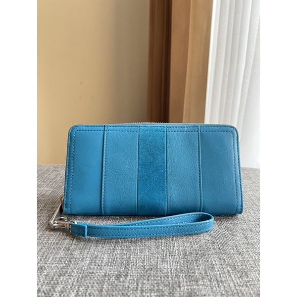Fssil Logan RFID Zip Around Clutch Blue