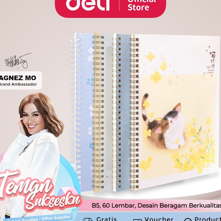 

[KODE PRODUK RBA0V5278] Deli Loose-Leaf Buku Notebook spiral B5 60 halaman LB560