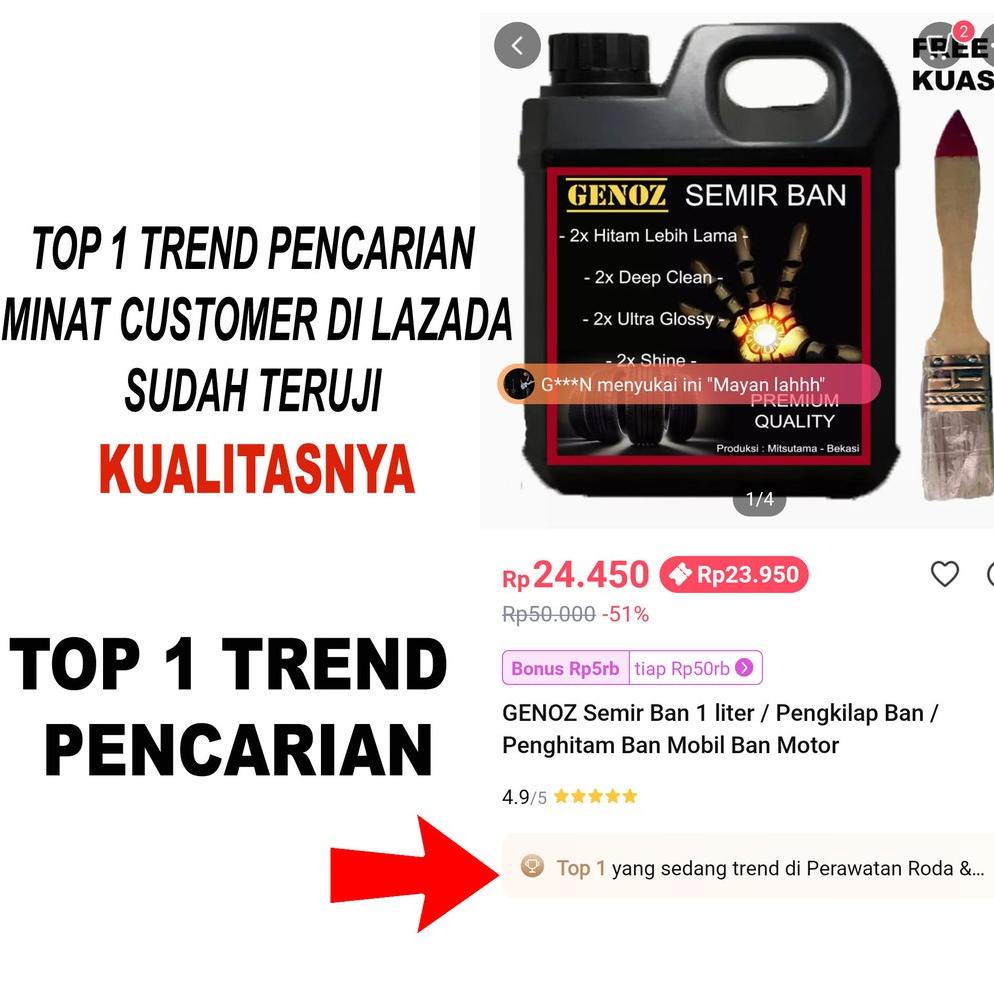 Trending Genoz Semir Ban Premium 2X Lebih Kental - Semir Ban Mobil - Semir Ban Motor