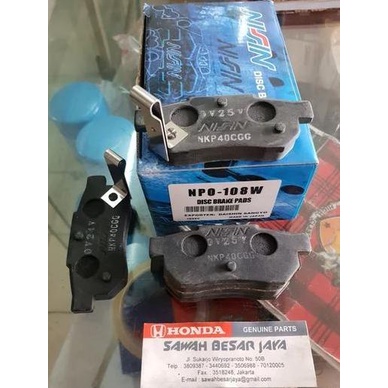 Brake Pad Kampas Kanvas Rem Belakang Jazz GD3 S RS GE8 VTEC Nissin