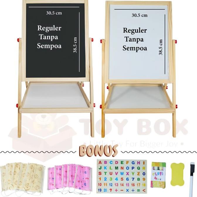 

REGULER (TANPA SEMPOA) PAPAN TULIS ANAK 2 SISI BLACKBOARD + WHITEBOARD ---NEW---