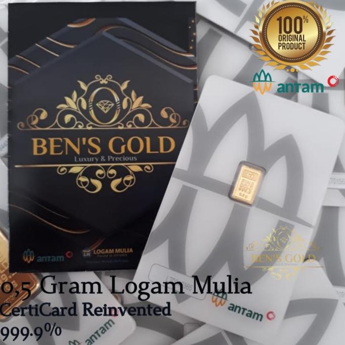 Logam Mulia/Fine Gold ANTAM 0.5 0,5Gram 1/2Gram CertiEye CertiCard dikamarkos 7823