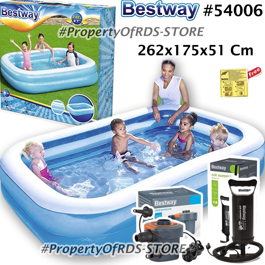 TERBARU. Bestway 54006 Kolam Renang Anak / Dewasa Murah Jumbo 2 Meter Rectangular Pool