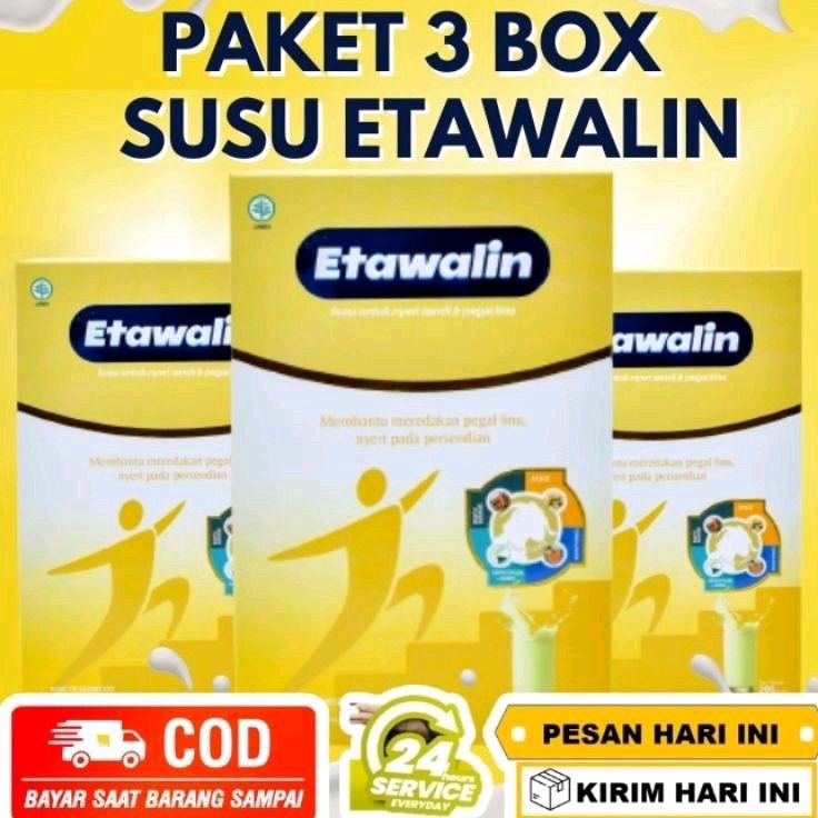 

✔️ PAKET 3 BOX SUSU ETAWALIN - Paket Sembuh Susu Sendi Atasi Radang Sendi Nyeri Tulang Cegah Osteoporosis Osteoartritis Pen