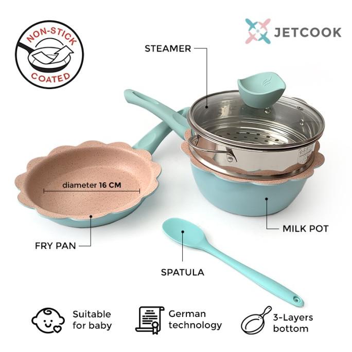 

Jetcook Baby Cookware Full Set - Peralatan Panci Bayi - Biru Muda