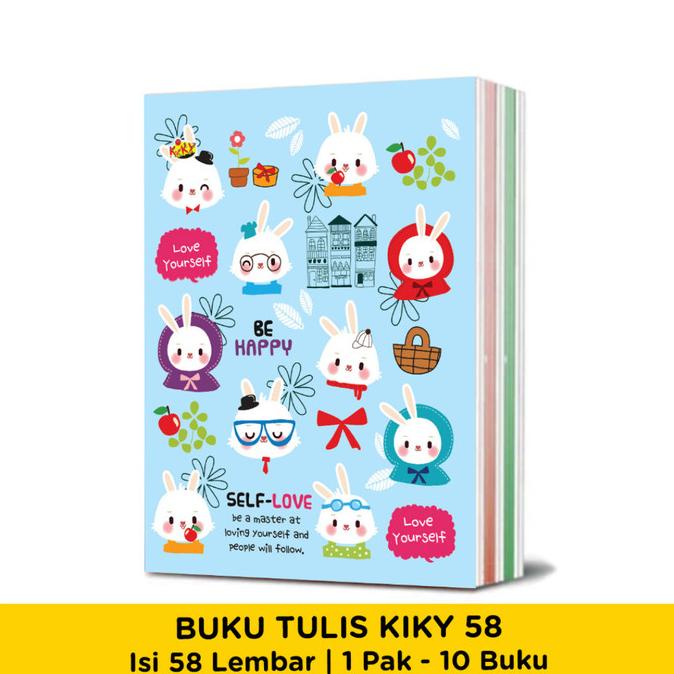 

Buku Tulis KIKY 58 Lembar Per Pack Isi 10 Pcs