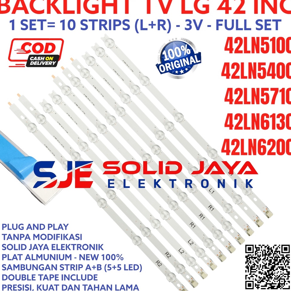 NEW STOCK. BACKLIGHT TV LED LG 42 INC 42LN5100 42LN5400 42LN5710 42LA6130 42LA6200 LAMPU BL LED 42IN