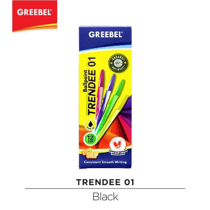 

GREEBEL BALLPEN TRENDEE 01 ISI 12PCS / BOLPEN GREEBEL / PULPEN