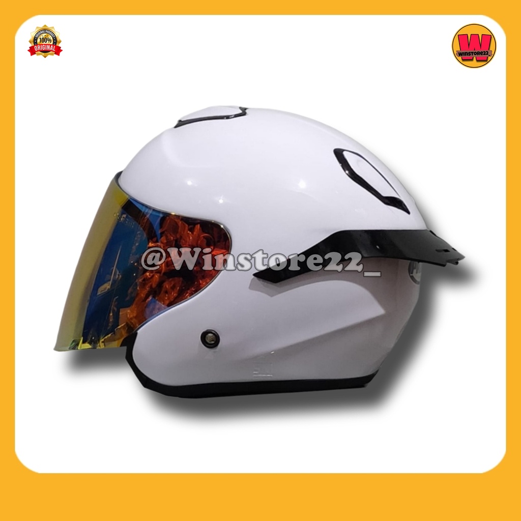 Helm Sepeda Motor Half Face Priest Kyoto Solid Whitte Black Pink Gorilla Glossy & Doff Paket Ganteng