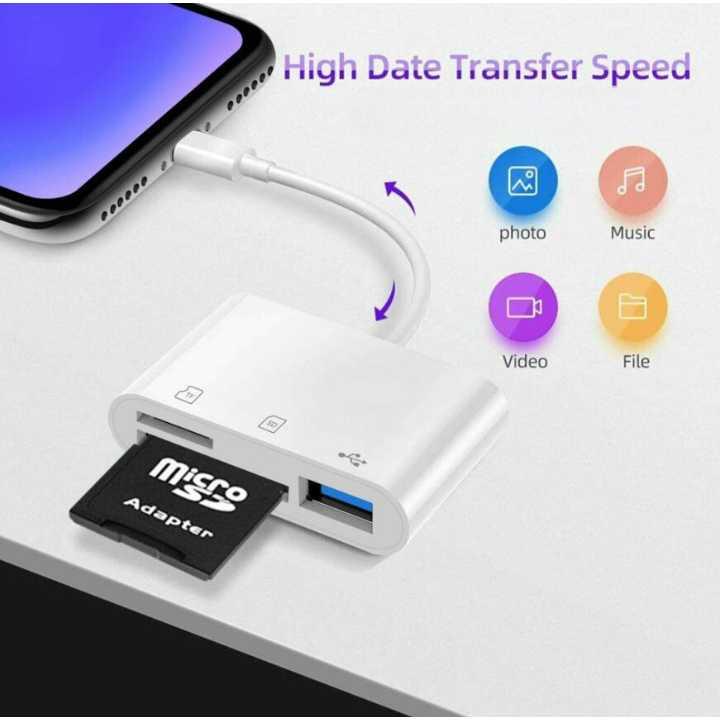 Adaptor Card Reader USB Port Hub HP Type C Memorycard Kamera SD USB 3
