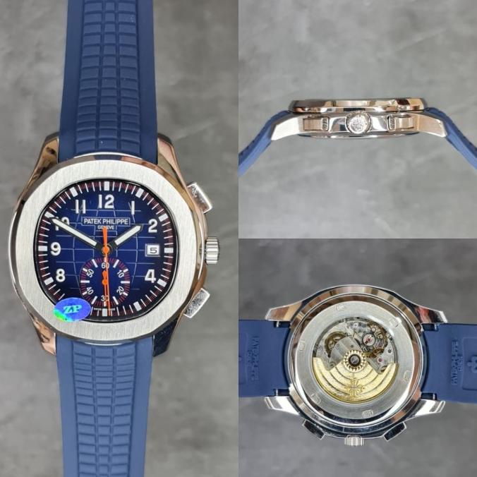 Jam Tangan Pria Automatic Super Patek Philippe 5967 Rubber Dial Navy Flyzzy.Store