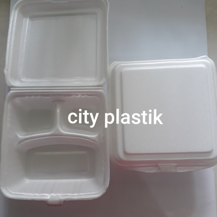 

Terlaris Sterofoam Nasi Sekat / Styrofoam Nasi Sekat Isi 100 Pcs