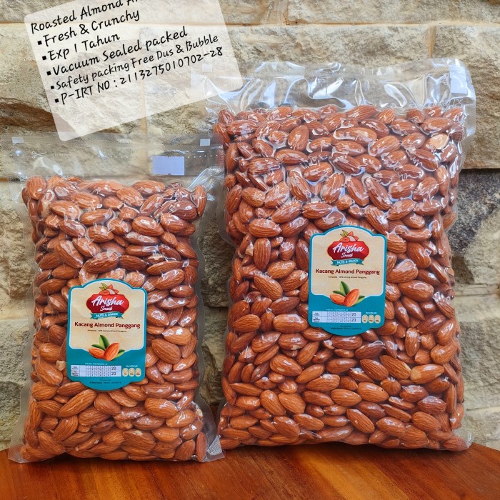 

Kacang Almond panggang kupas tanpa garam Blue diamond roasted 500gram