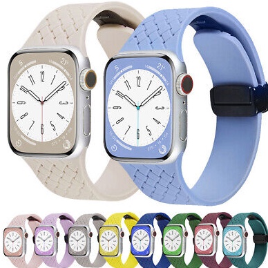 12.12 MALL Strap Apple Watch Silicone Magnetic Square Pattern Strap iWatch Series 1/2/3/4/5/SE/6/7/8/Ultra