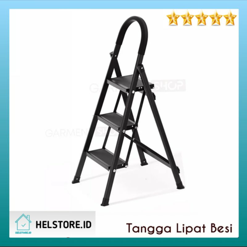 TANGGA LIPAT BESI 3 TINGKAT / Tangga Besi Dengan Pegangan Lipat Kebutuhan Rumah Tangga