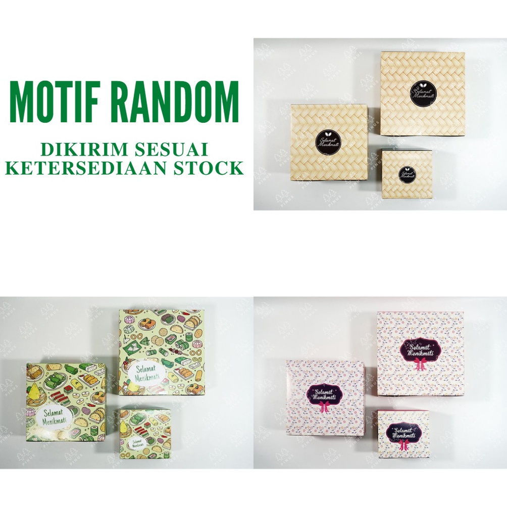 

Terbaru.. MOTIF RANDOM! UFE DUS SNACK / DUS MAKAN MOTIF UKURAN 15x15 isi 50 LEMBAR RID