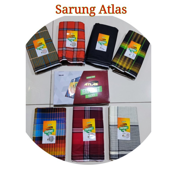 Terlaris Sarung Atlas Kain Sarung Atlas Tenun Motif Kotak