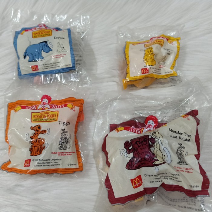 DISKON SPESIAL MCD HAPPY MEAL WINNIE THE POOH'S MOST GRAND ADVENTURE COMPLETE SET MIP TERLARIS