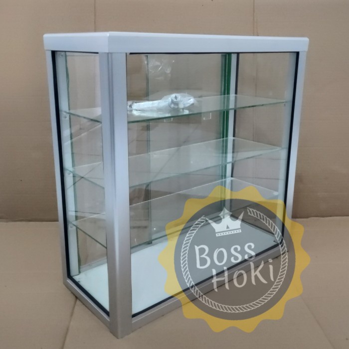 Terlaris Etalase Alumunium Kaca Display Mini Kecil Warung Snack Serbaguna