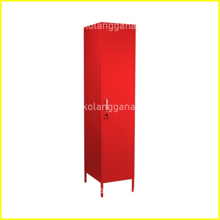 Krisbow Loker Kantor 1 Pintu Single Column Dengan Kunci - Merah