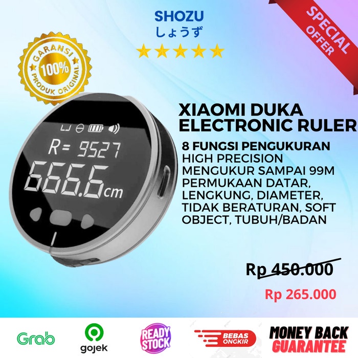 

Terlaris Xiaomi Duka Small Q Meteran Eletrik Digital Ruler Display Lcd