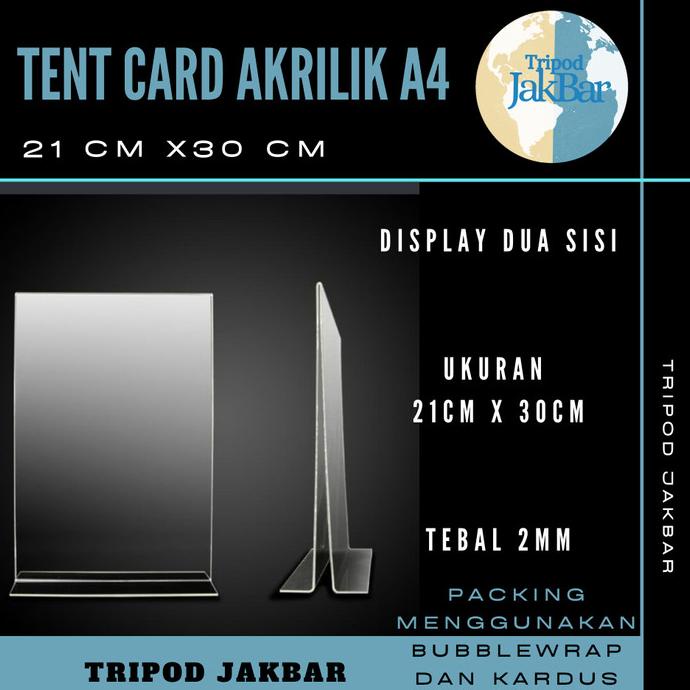 Akrilik A4 - Akrilik Display Stand Tent Card - Type T