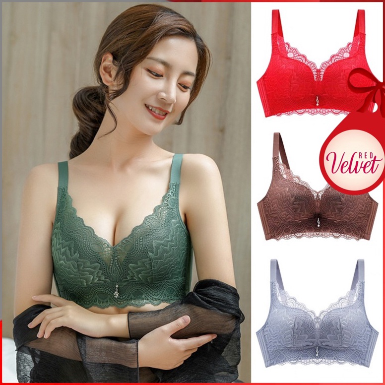 Viral RV® Push Up Bra Seksi Seamless Tanpa Tali Bahan Renda Lace Nilon Nyaman Import / Celana Dalam 