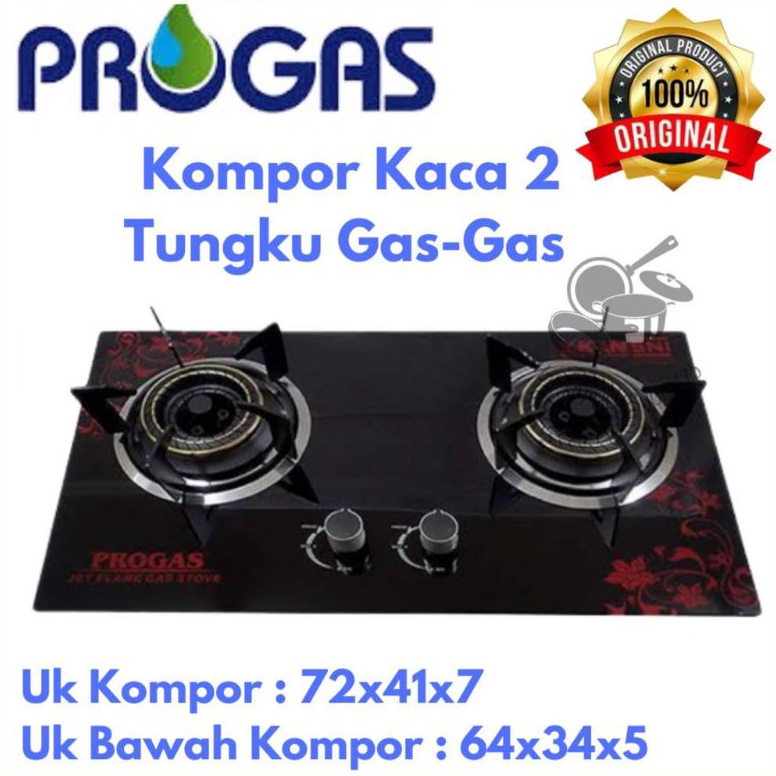 Langsung Atc Kompor Tanam PROGAS 2 Tungku MIX BARA/Kompor Tanam PROGAS 2 Tungku GAS GAS SNI