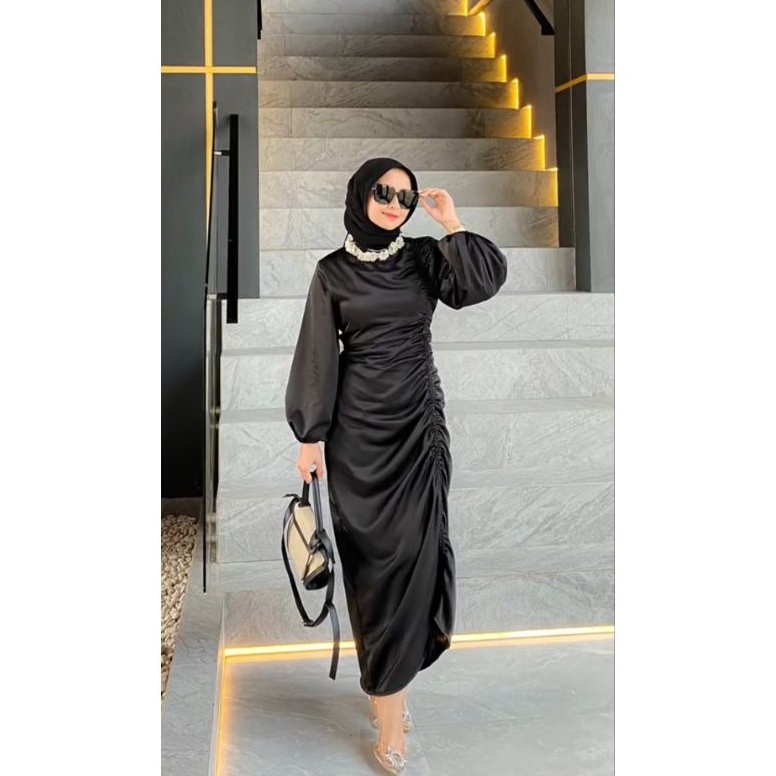 NEW STOCK. Andini Dress Satin / Dress Serut Satin / Darla Dress Satin