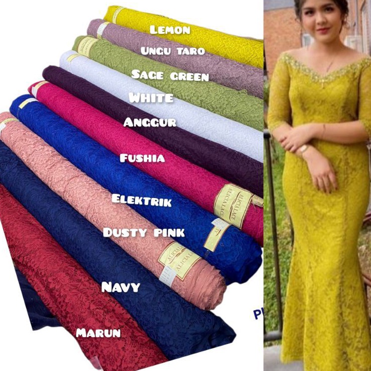 Terlaris Kain Brokat Cord lace gliter Premium / Bahan Brukat Corneli gliter dan Non gliter