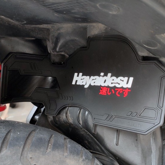 Hayaidesu Mudflap Honda Vario / klick 110 Techno Karbu Aksesoris Variasi Penahan Lumpur