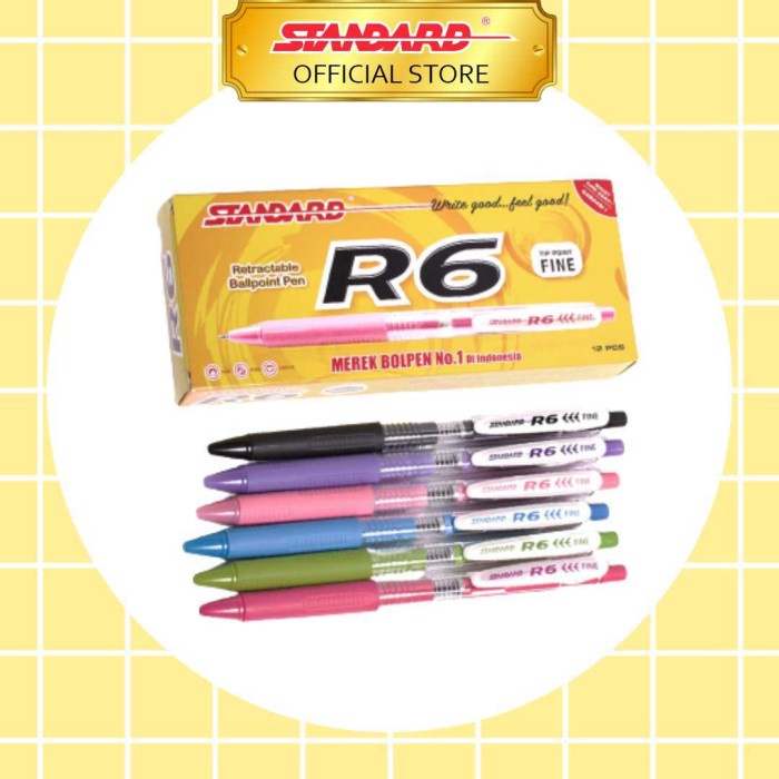 Terlaris Standard Pen R6 Black / 12 Pcs