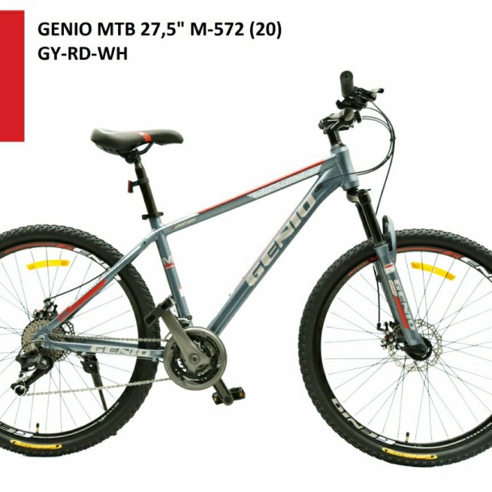 Terlaris Sepeda Mtb 27,5 Genio M-572 Alloy 24 Speed New By United