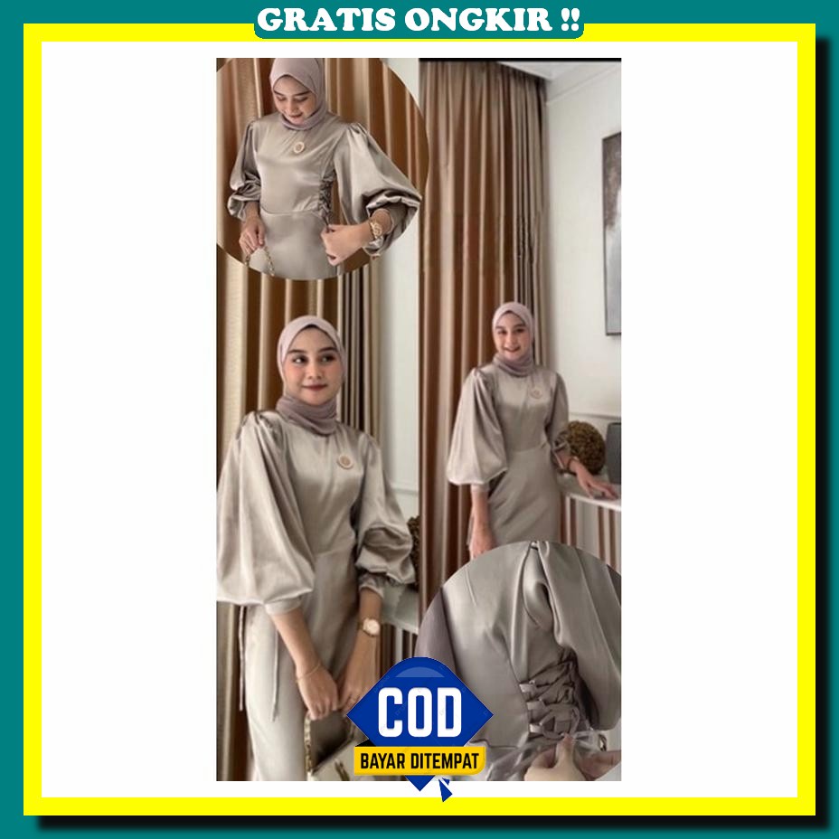 Dress Wanita Long Dewasa Deres Korean Style Terbaru 2023 Terlaris Setelan Murah Baju Atasan Gaun Set