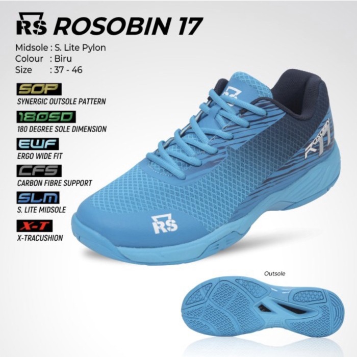 Terlaris Sepatu Badminton Rs Rosobin 17 /Rs Rosobin Original